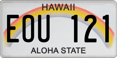 HI license plate EOU121