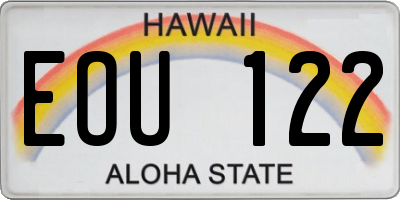 HI license plate EOU122