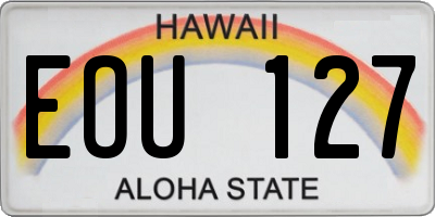 HI license plate EOU127