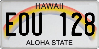 HI license plate EOU128