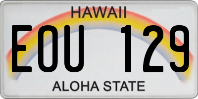 HI license plate EOU129