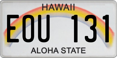 HI license plate EOU131