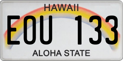 HI license plate EOU133