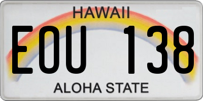 HI license plate EOU138
