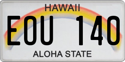 HI license plate EOU140