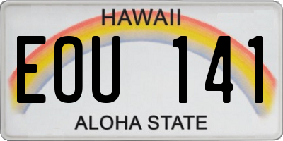 HI license plate EOU141