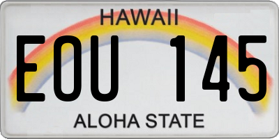 HI license plate EOU145