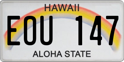 HI license plate EOU147