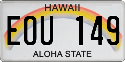 HI license plate EOU149