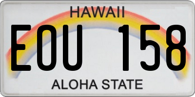 HI license plate EOU158