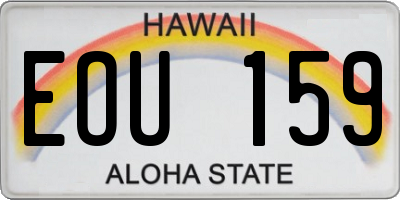 HI license plate EOU159