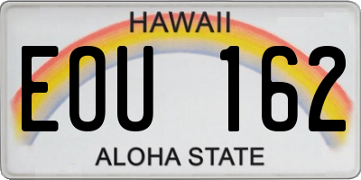 HI license plate EOU162
