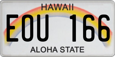 HI license plate EOU166