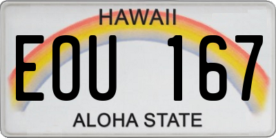 HI license plate EOU167