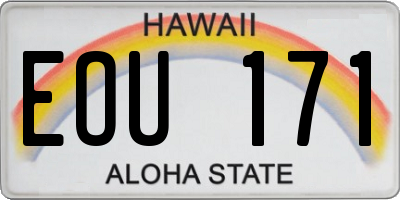 HI license plate EOU171