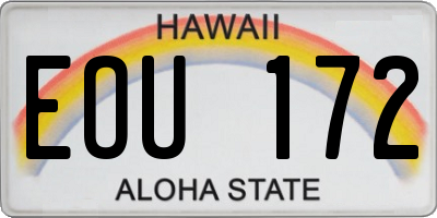HI license plate EOU172
