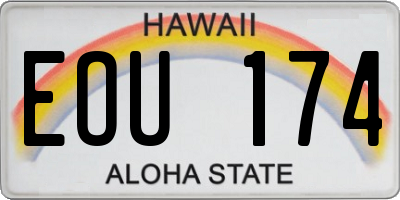 HI license plate EOU174