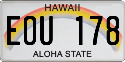 HI license plate EOU178