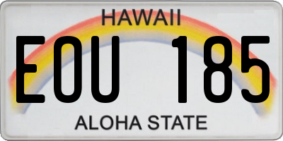 HI license plate EOU185