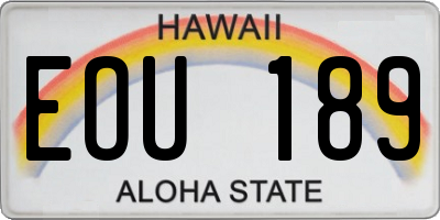 HI license plate EOU189