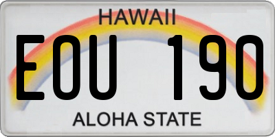 HI license plate EOU190