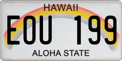 HI license plate EOU199