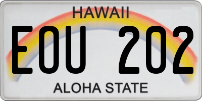 HI license plate EOU202