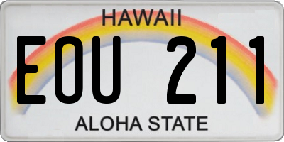 HI license plate EOU211