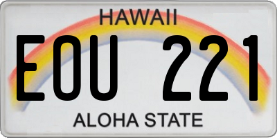 HI license plate EOU221