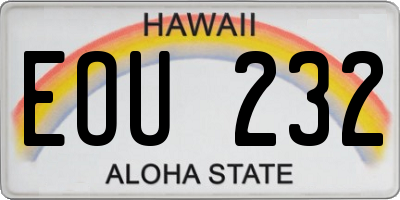 HI license plate EOU232