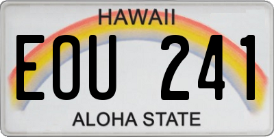 HI license plate EOU241
