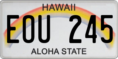 HI license plate EOU245