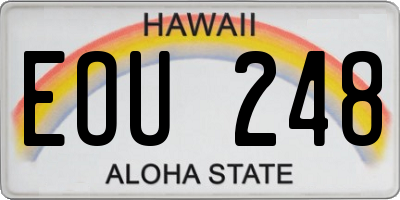 HI license plate EOU248