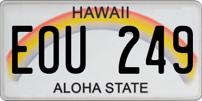 HI license plate EOU249