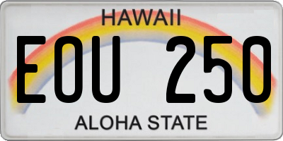 HI license plate EOU250