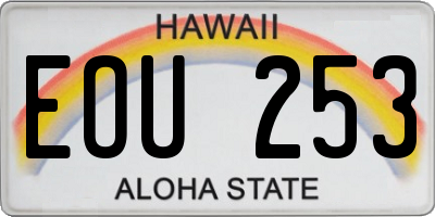 HI license plate EOU253