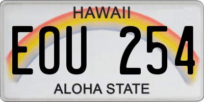 HI license plate EOU254