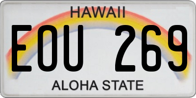 HI license plate EOU269