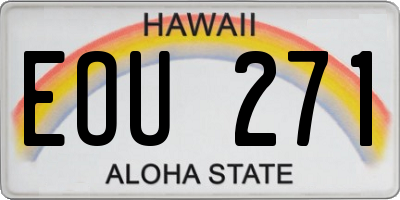 HI license plate EOU271