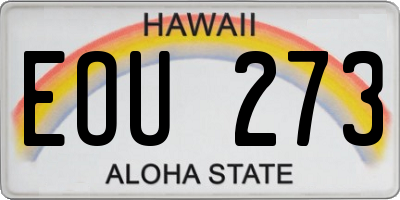 HI license plate EOU273