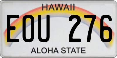 HI license plate EOU276
