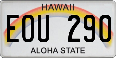 HI license plate EOU290