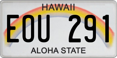HI license plate EOU291