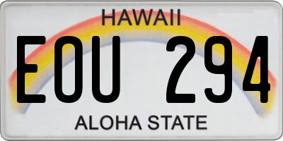 HI license plate EOU294