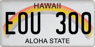 HI license plate EOU300