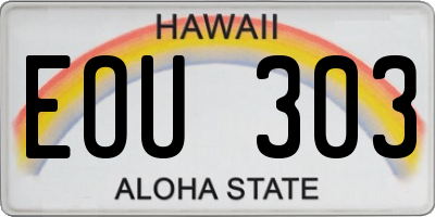 HI license plate EOU303