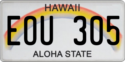 HI license plate EOU305