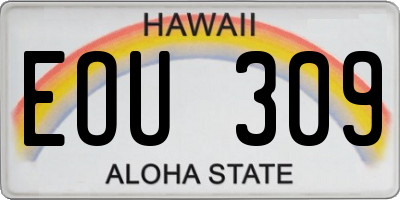 HI license plate EOU309