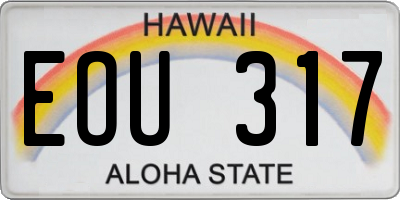 HI license plate EOU317