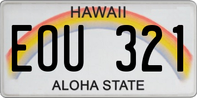 HI license plate EOU321